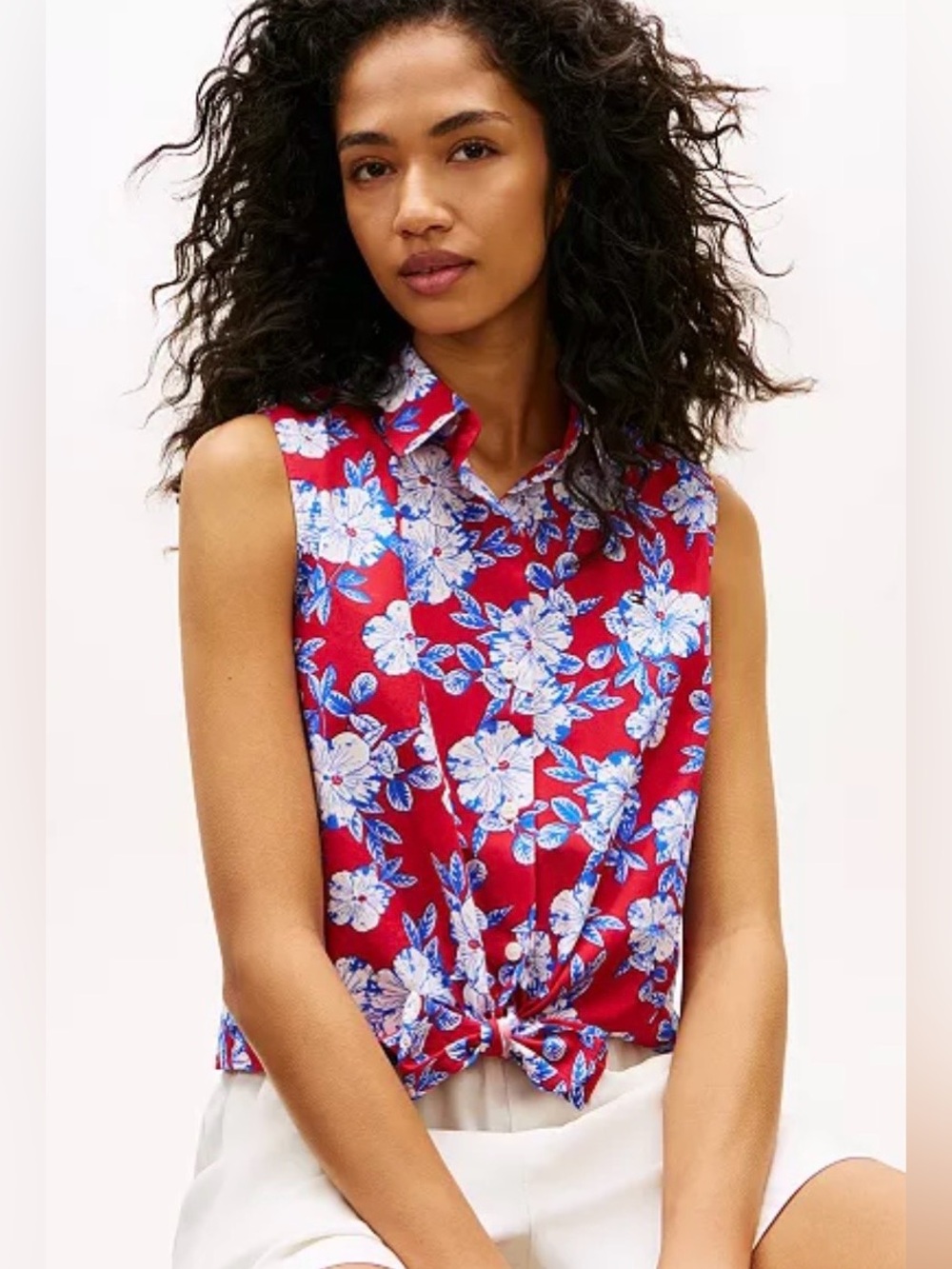 Tommy Hilfiger button down poplin print shirt, Small, NWT